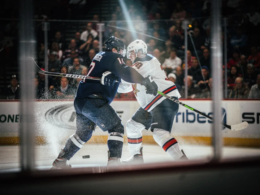 Tage Thompson celebrates a goal for the Buffalo Sabres during their sixth straight win at KeyBank Ce