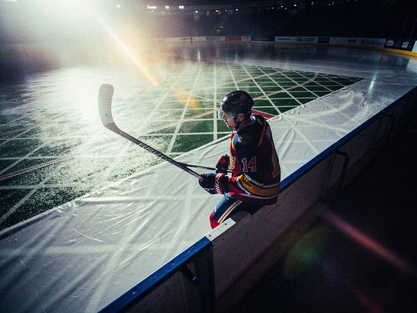 Chicago Blackhawks logo displayed at United Center honoring Troy Murray, beloved broadcaster and Sel