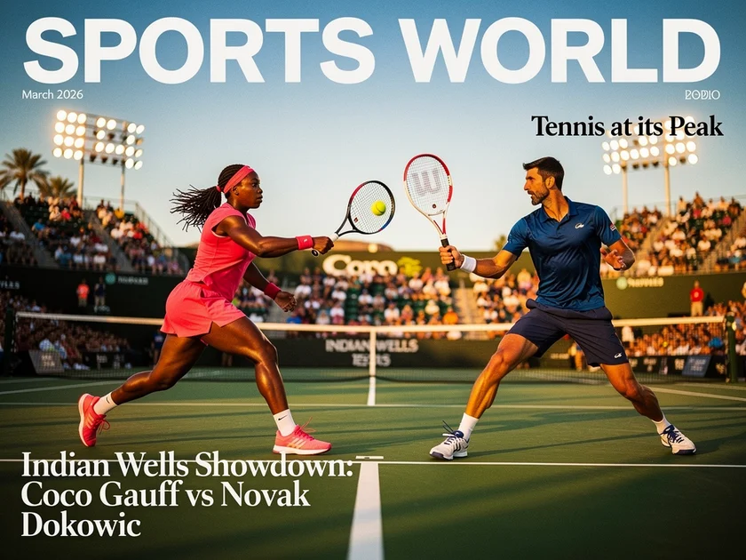 Coco Gauff competing at the BNP Paribas Open hardcourt tournament in Indian Wells California 2026