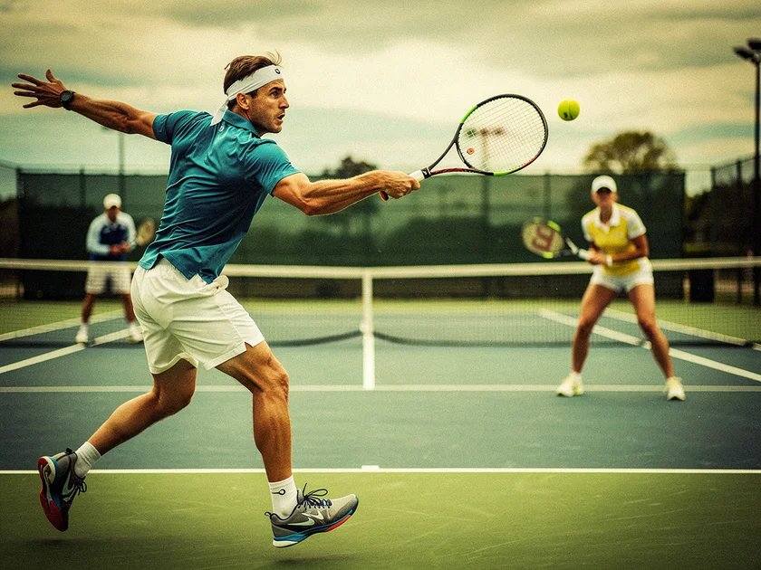 Jannik Sinner serving during his opening match at Indian Wells 2026 against Svrcina on center court