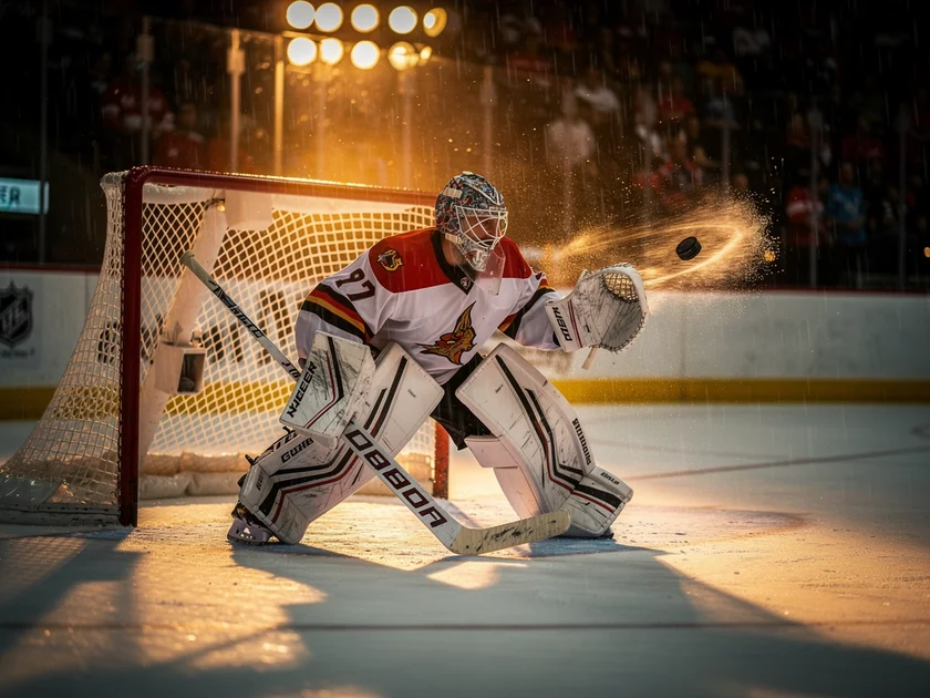 Jack Eichel skating for the Vegas Golden Knights at T-Mobile Arena during a Pacific Division game